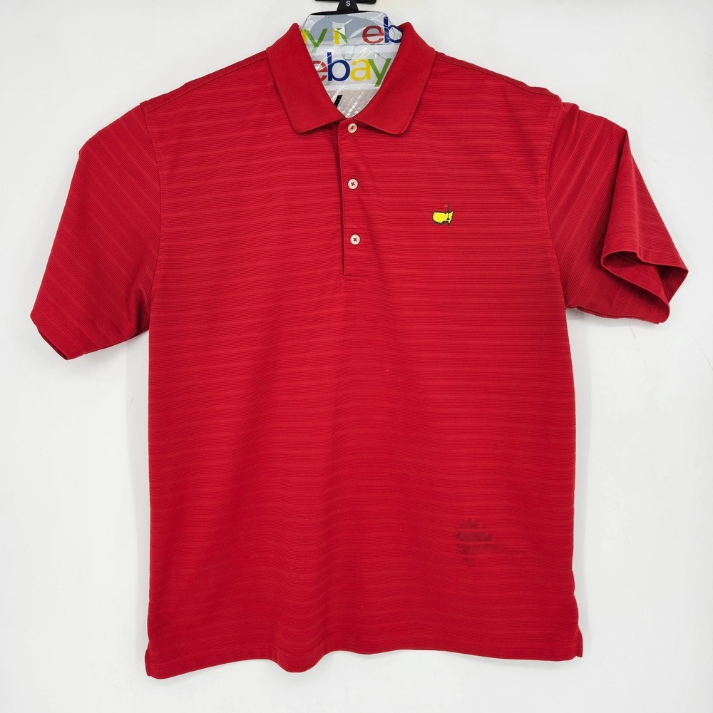 Masters Tech Polo Shirt Mens XL Short Sleeve Red‎ Augusta Golf Performance FLAWS